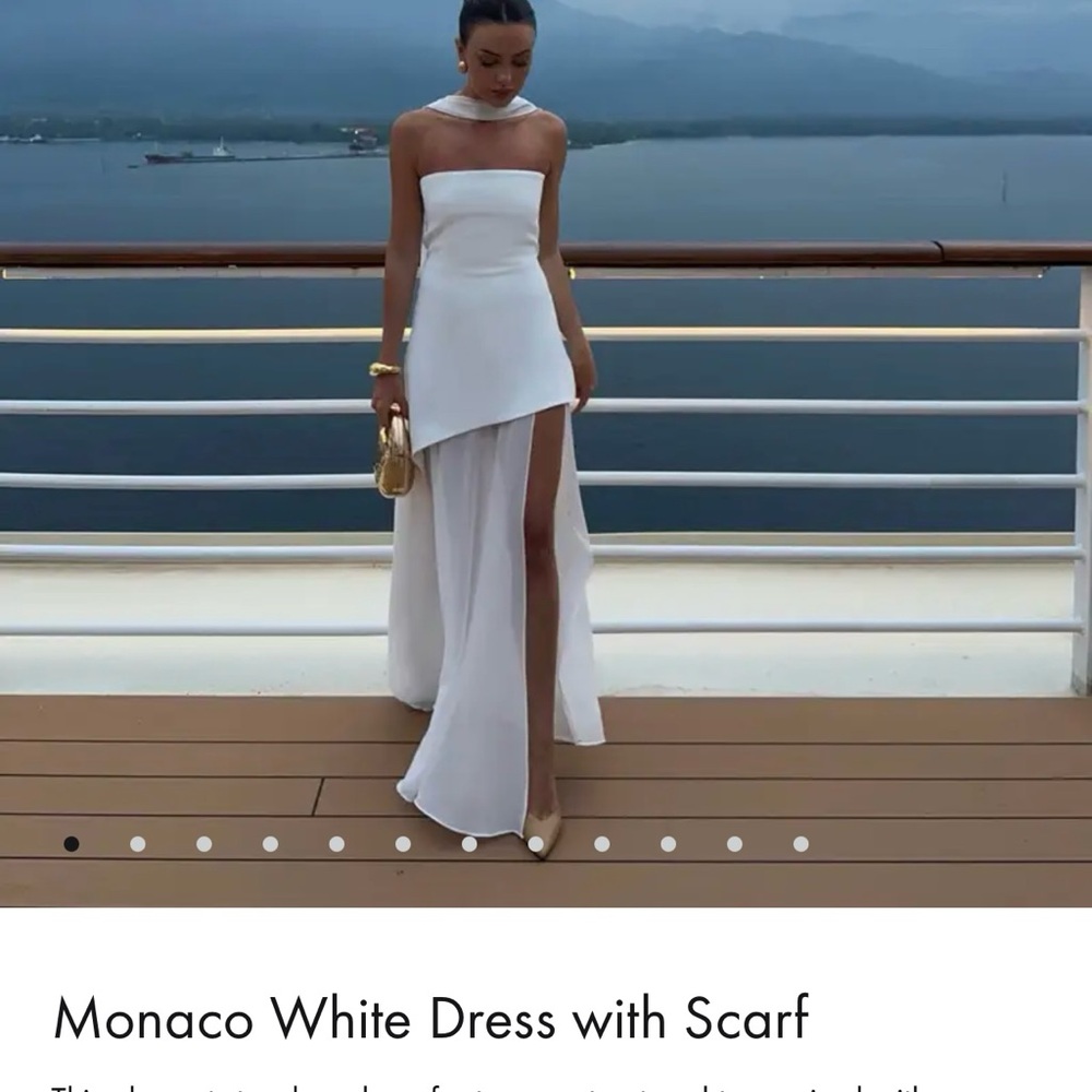 Matters White Monaco Dress with Scarf